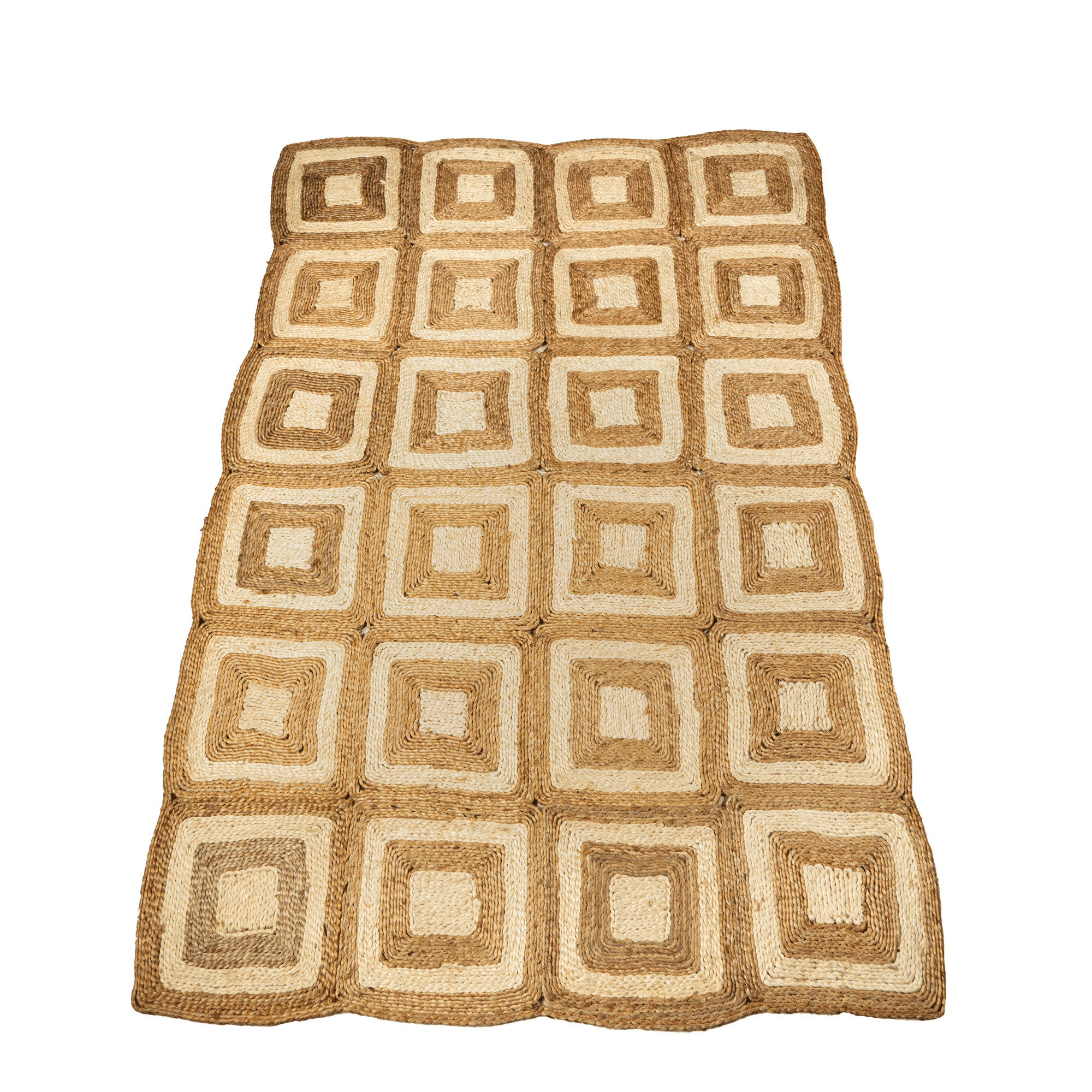 Hand-Woven Jute Rectangular Geometric Carpet ICJHM59