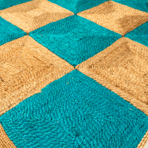 Hand-Woven Multi-Tone Capri Blue Jute Carpet ( ICJHM61) (2)