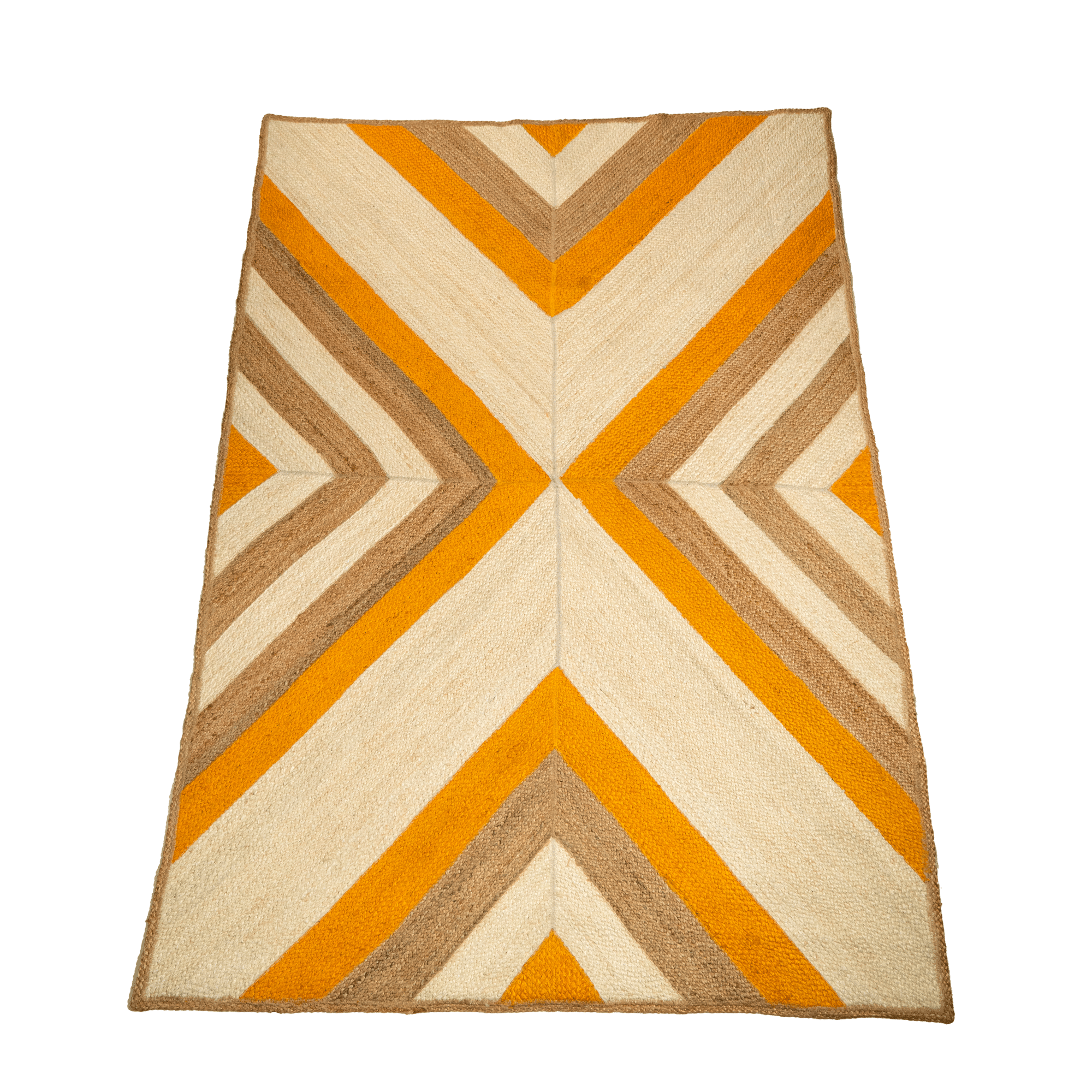 Rectangular Handwoven Multi-Tone Jute Carpet (ICJMR2) (1)