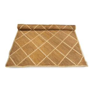 Handwoven Rectangular Jute Carpet with Sleek Chequered Pattern (ICJMR3) (3)