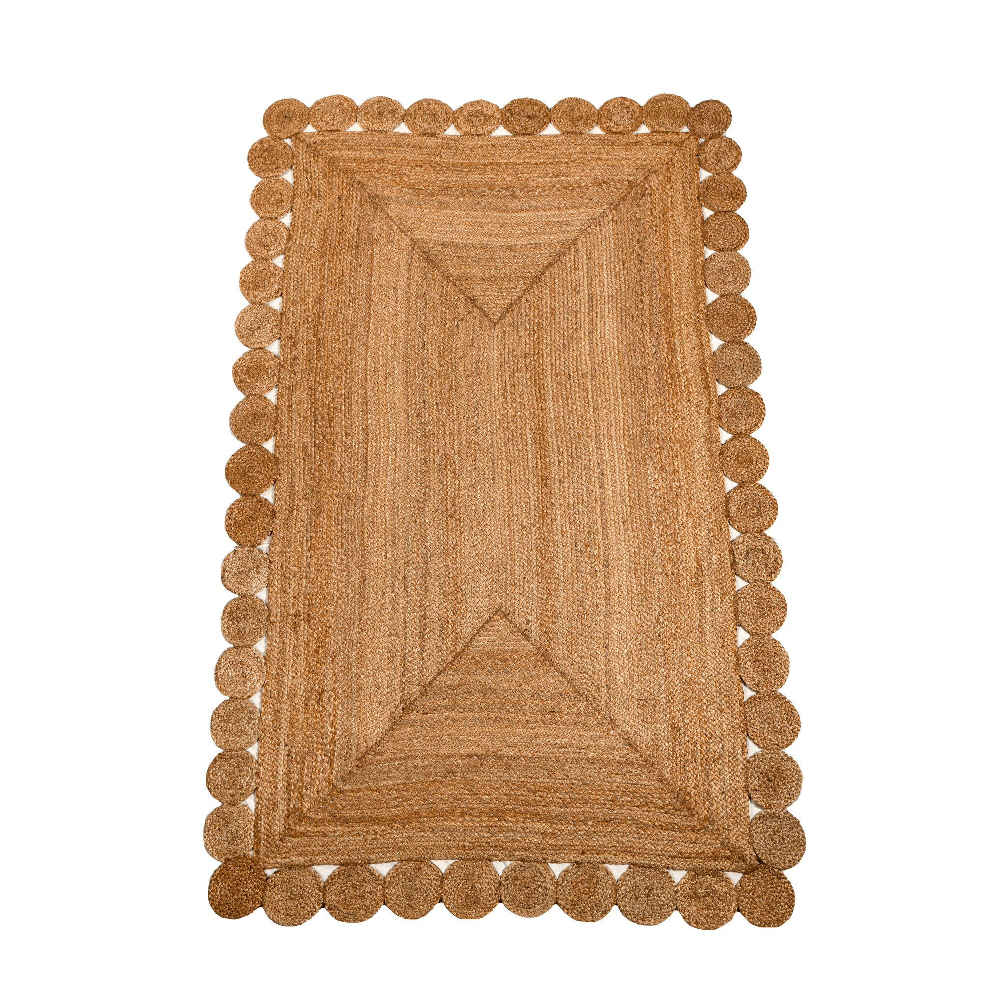 Plain Rectangular Braided Jute Rug with Laced Edges ICJMR6 (1)