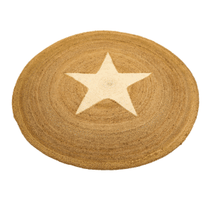 Handwoven Two-Tone Round Star Jute Mat (ICJMR11) (2)