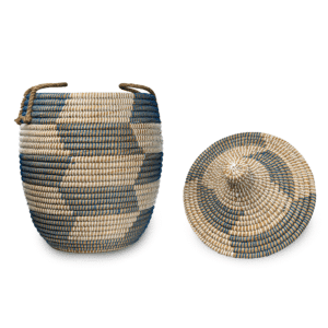 Kans Grass Patterened Round-Bottomed Basket with Lid - ICKGHB6 (2)