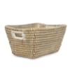Plain Rectangular Jute Storage Basket with Carved Handles- ICKGHB18 (2)