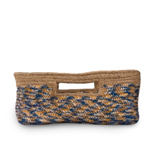 Multi-colored Jute Basket With Built-in Handles ICJMB56 (1)