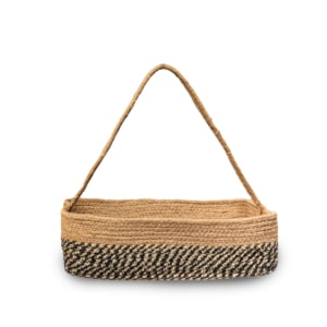 Double Patterned Jute Basket with Central Extended Handle - ICJMB57 (1)