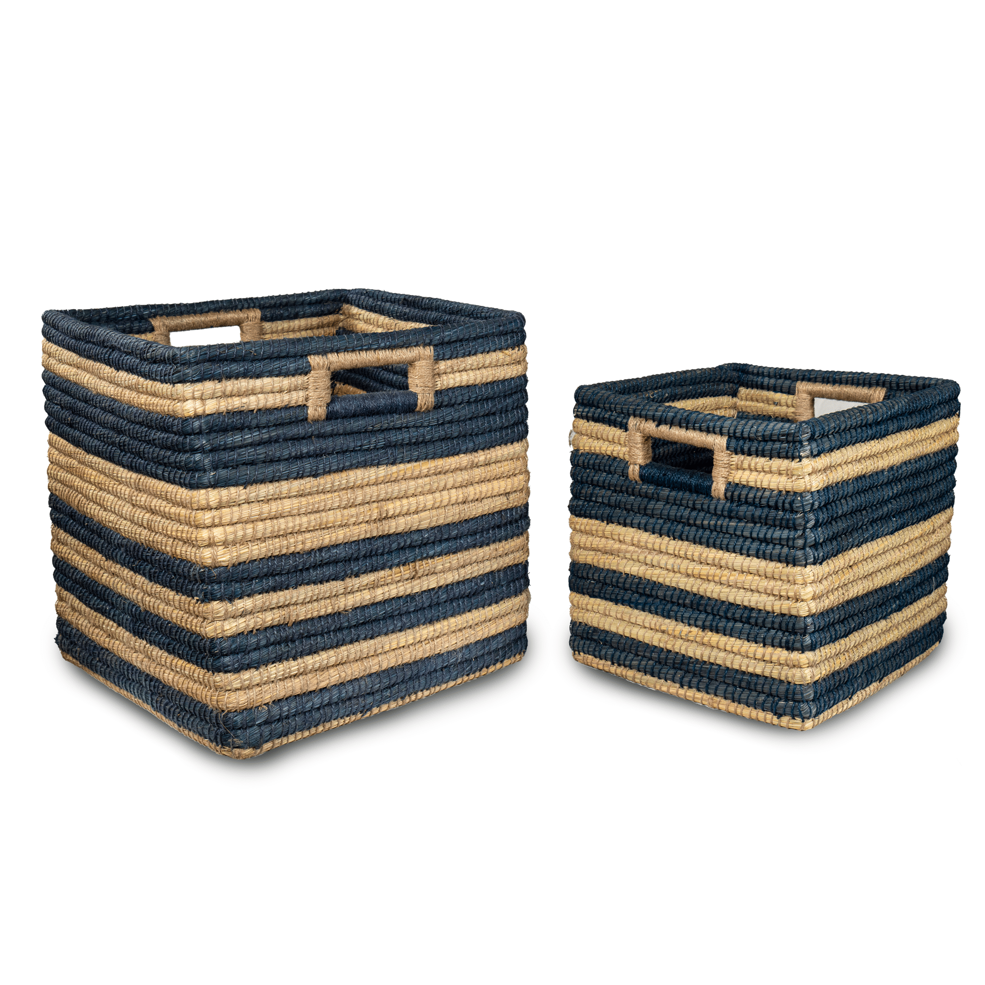 Rectangular Hand-Woven Kans Grass Storage Tray with Built-in Handles - ICKGHB15 (5)