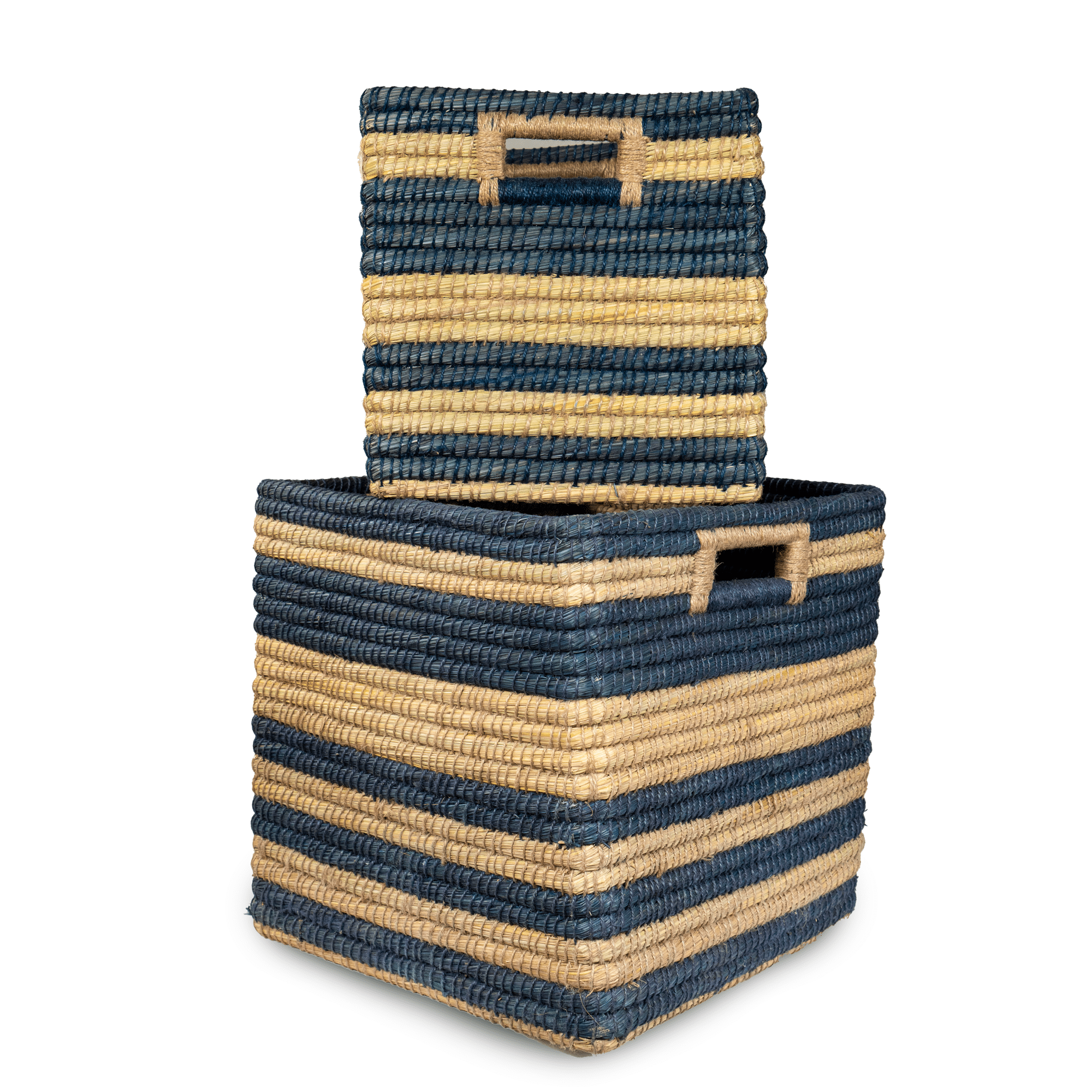 Rectangular Hand-Woven Kans Grass Storage Tray with Built-in Handles - ICKGHB15 (4)