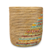 Multicolor Hand-Woven Kans Grass Cylindrical Storage Basket - ICKGHB11 (1)