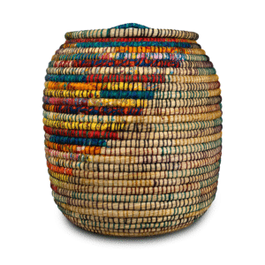 Multicolor Round-Bottom Kans Grass Storage Basket (1)