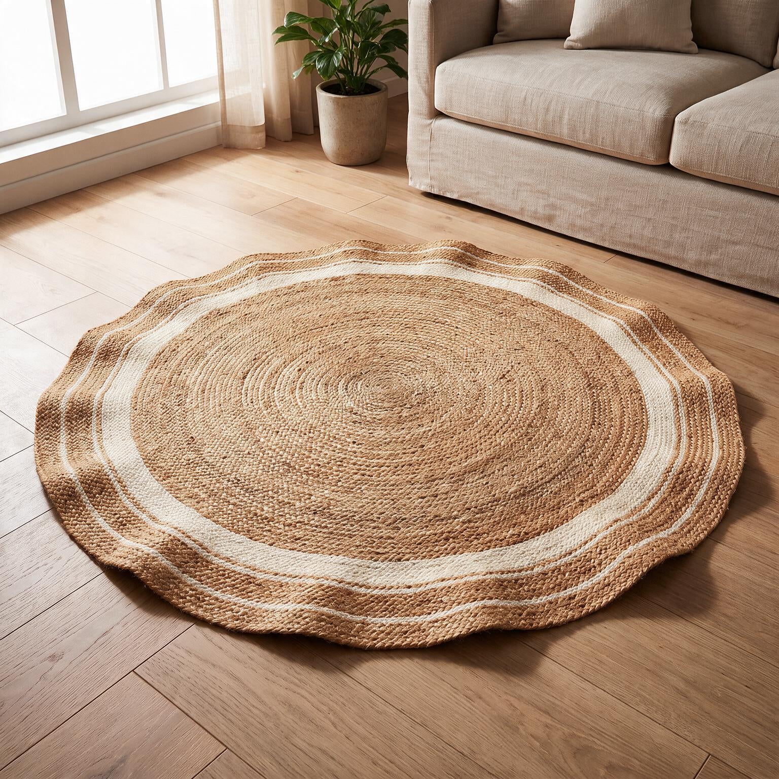 Round Braided Dichromic Boho Jute Mat