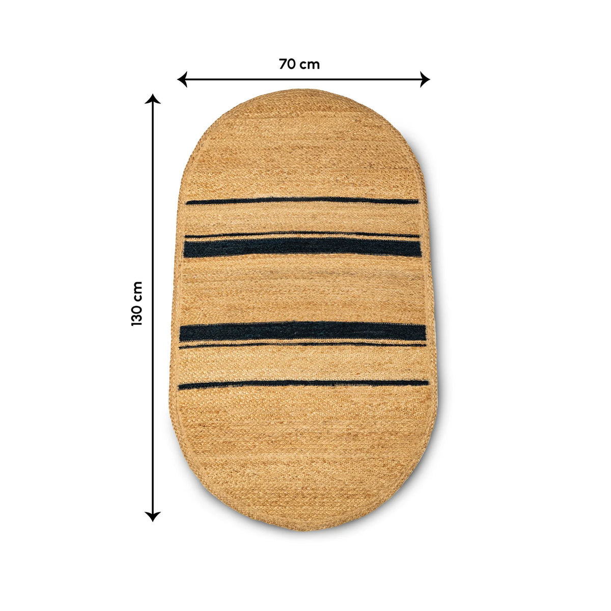 Two Tone Oval Handwoven Jute Floor Mat