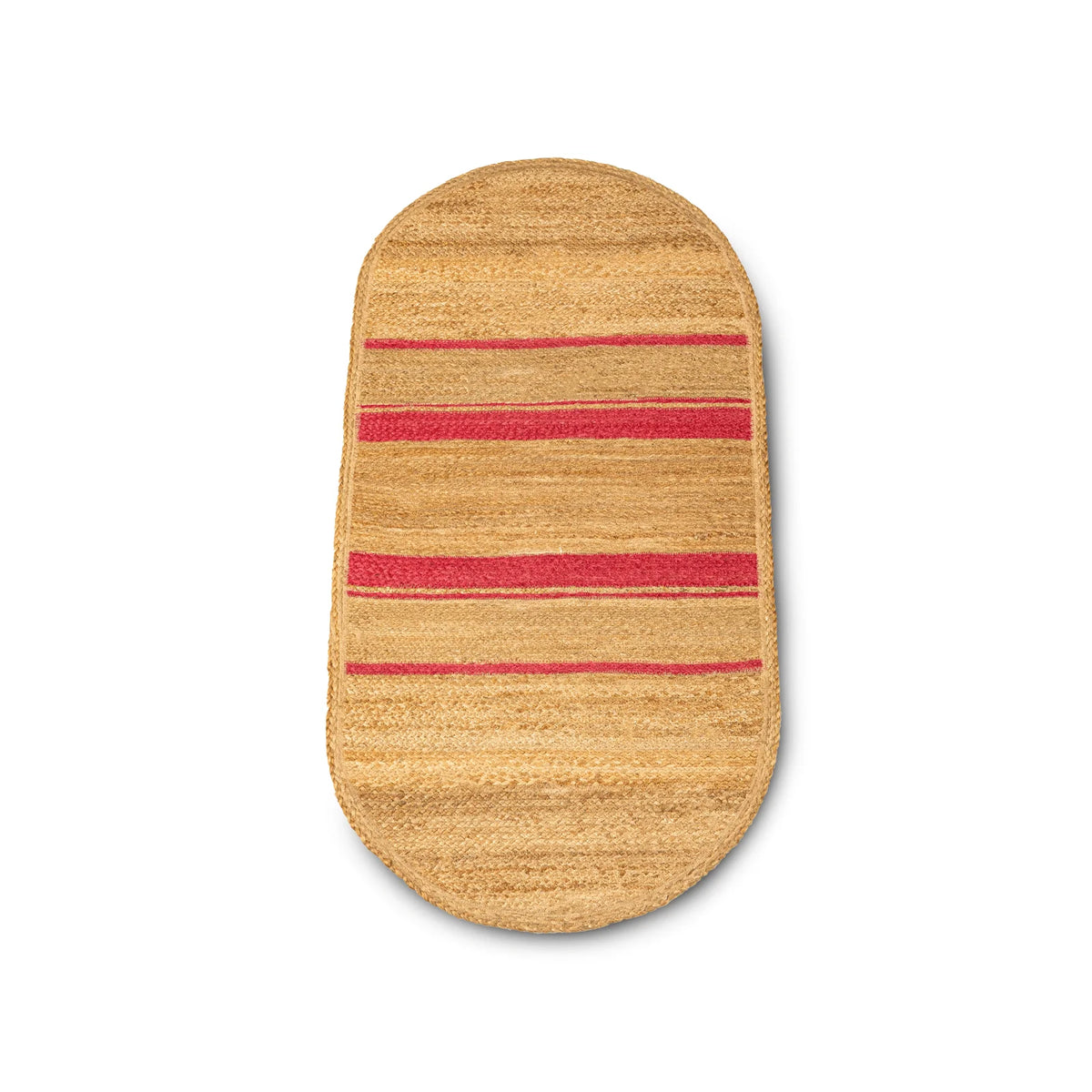 Two Tone Oval Handwoven Jute Floor Mat