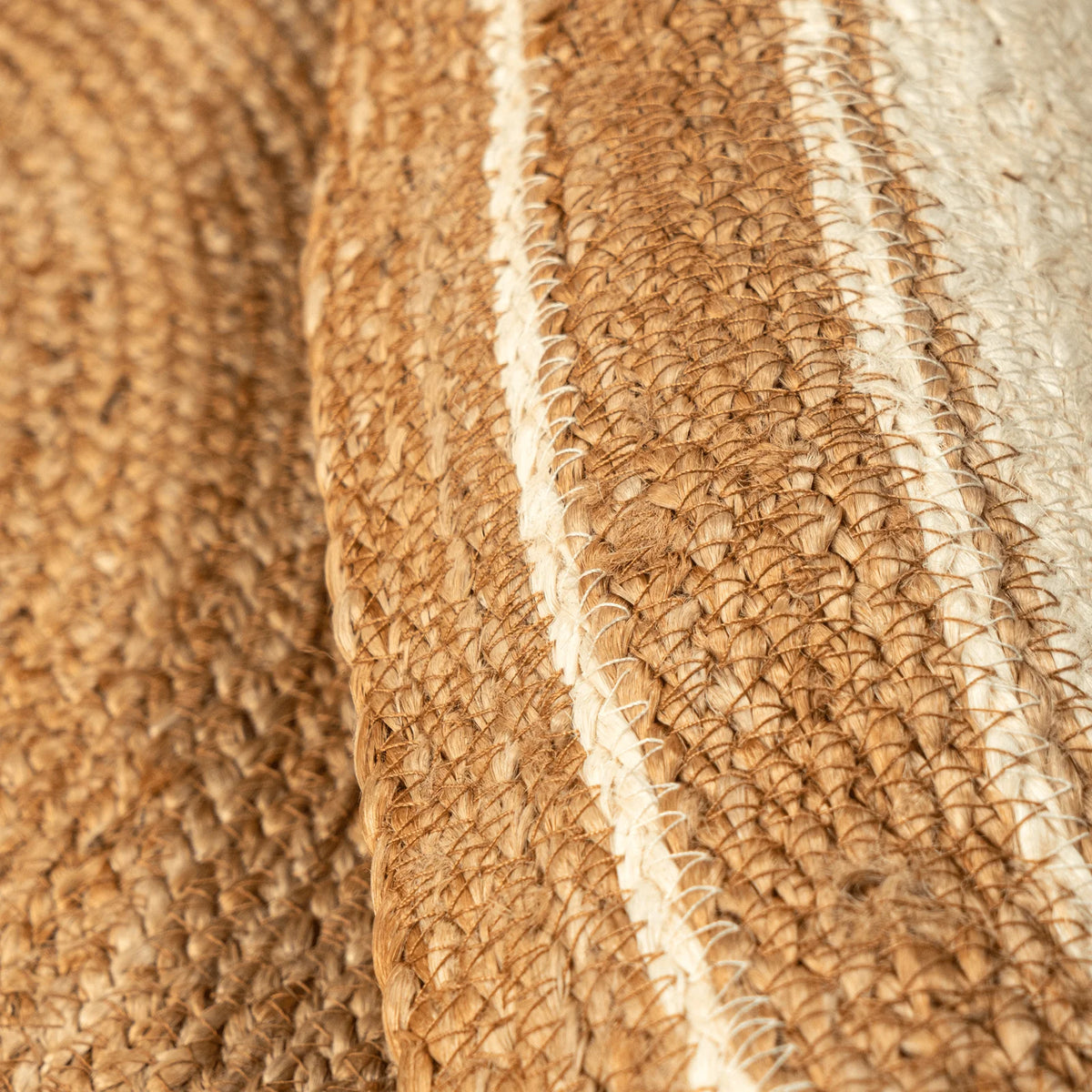 Round Braided Dichromic Boho Jute Mat