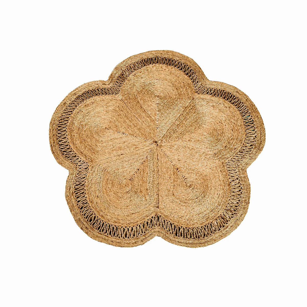 Handwoven Flower Shaped Jute Floormat