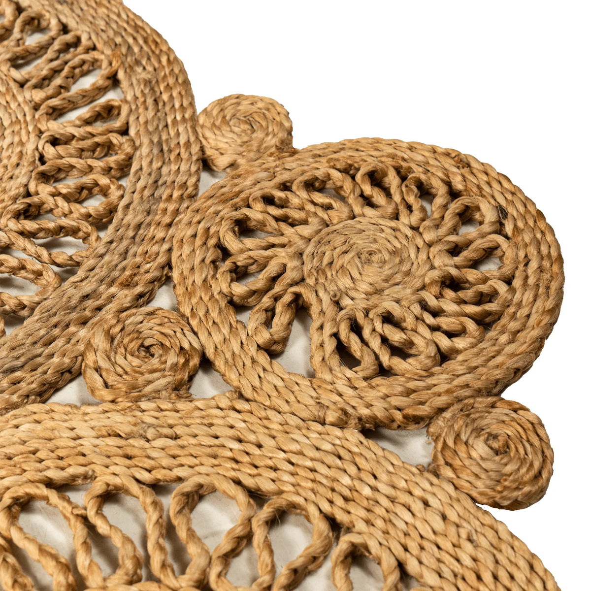 Handwoven Hexagonal Braided Jute Mat