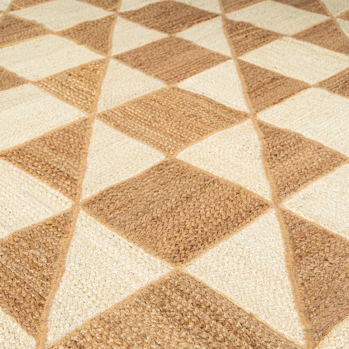 Hand Woven Two Tone Geometric Jute Carpet