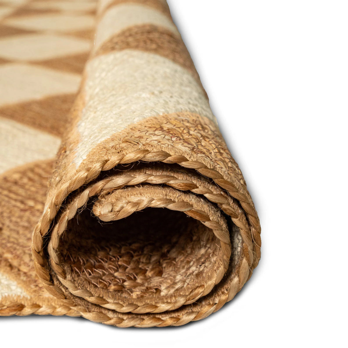 Hand Woven Two Tone Geometric Jute Carpet