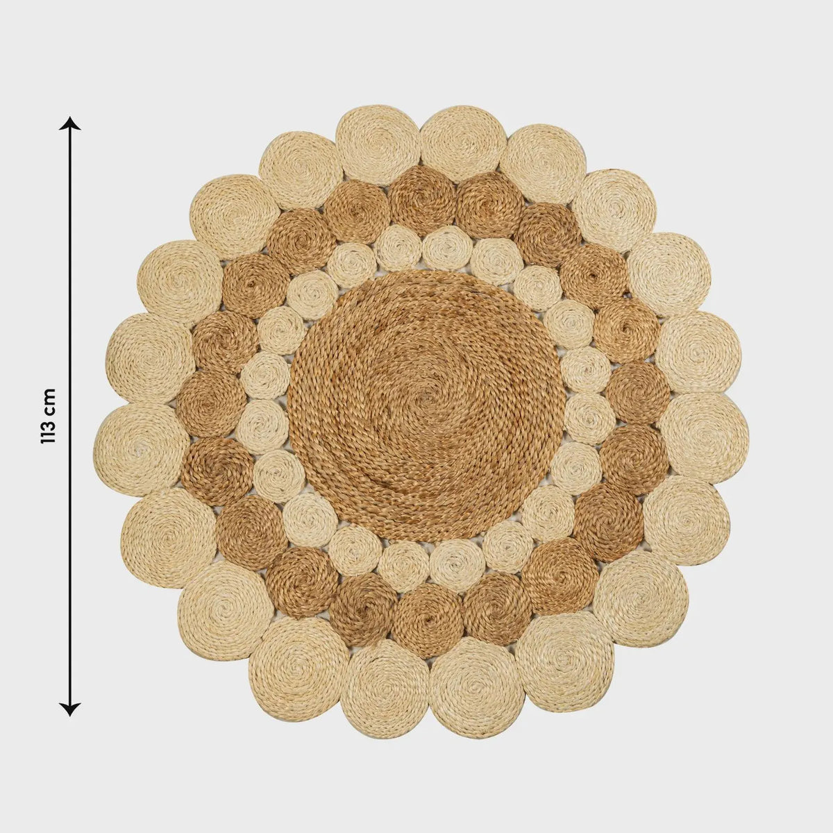 Two Tone Round Braided Boho Mat