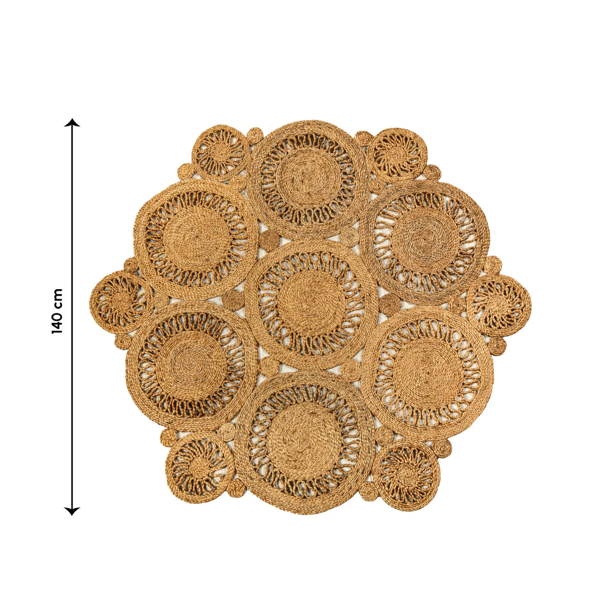 Handwoven Hexagonal Braided Jute Mat