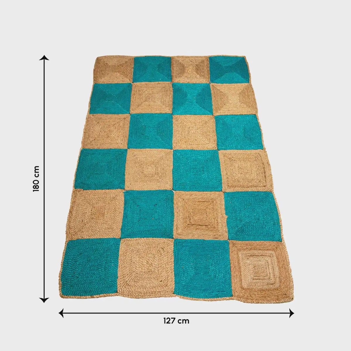 Hand Woven Capri Blue Natural Jute Rug Carpet