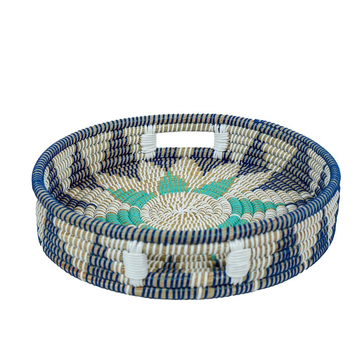 Handwoven Jute Style Kansgrass Basket Tray Set of 3