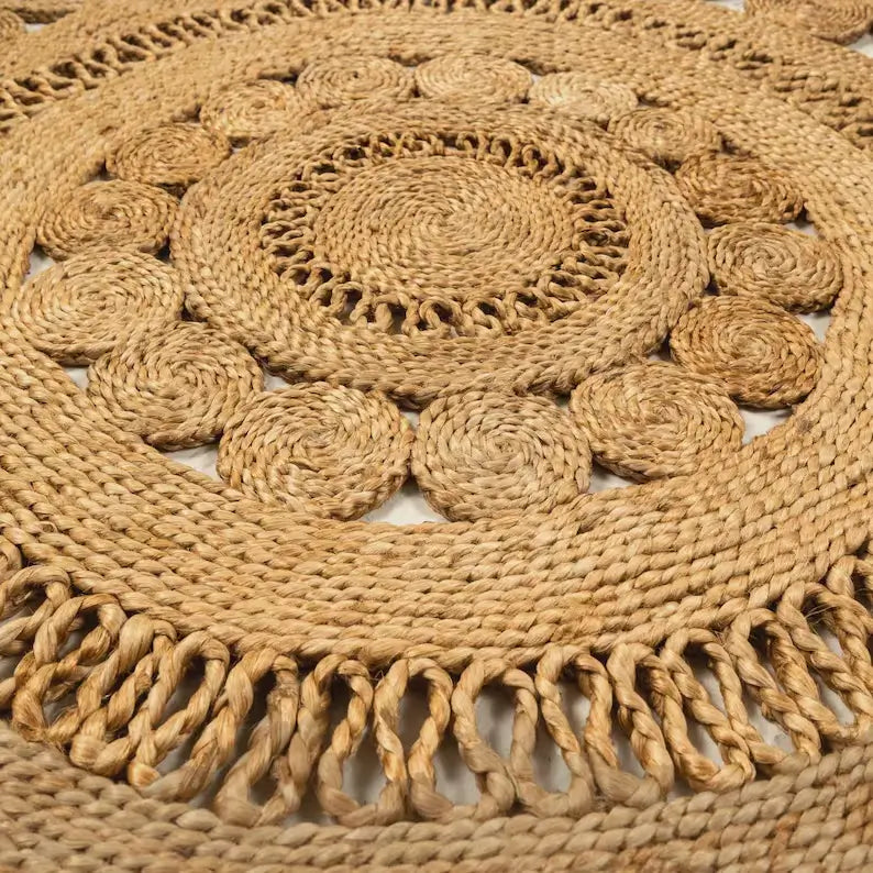 Handwoven Stellar Braided Jute Lace Mat