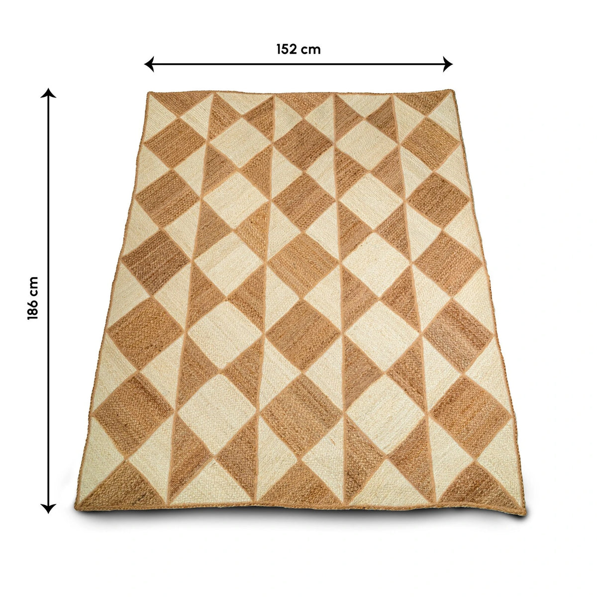 Hand Woven Two Tone Geometric Jute Carpet