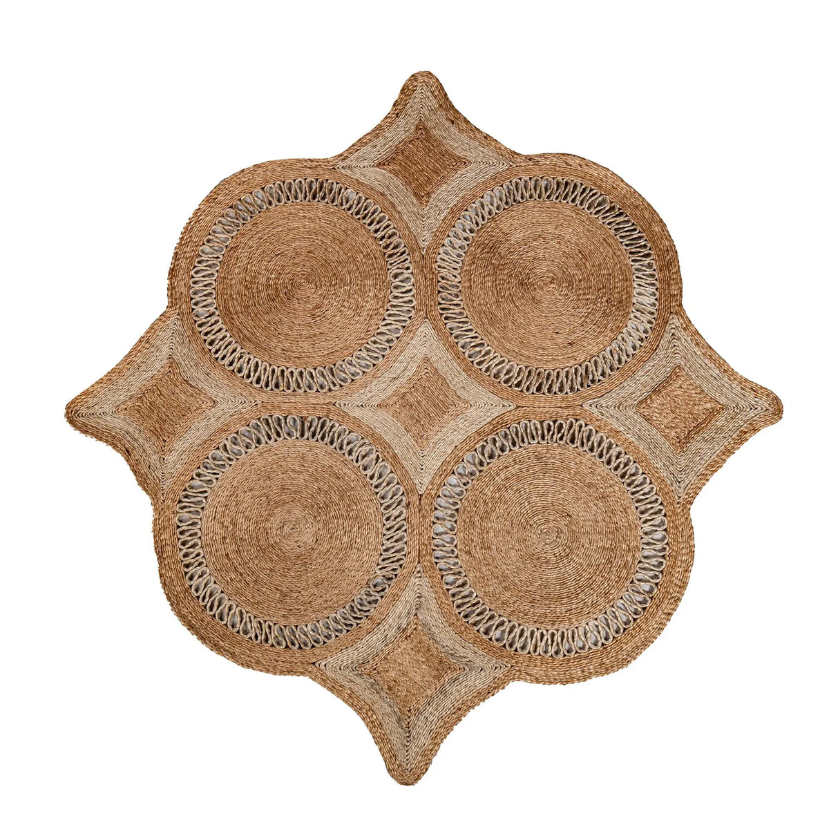 Handwoven Round Pattern Jute Mat
