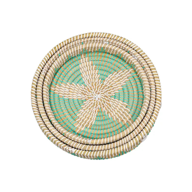 Rustic Kansgrass Multicolor Tray SET OF 3