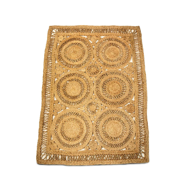 Hand Woven Rectangular Jute Rug