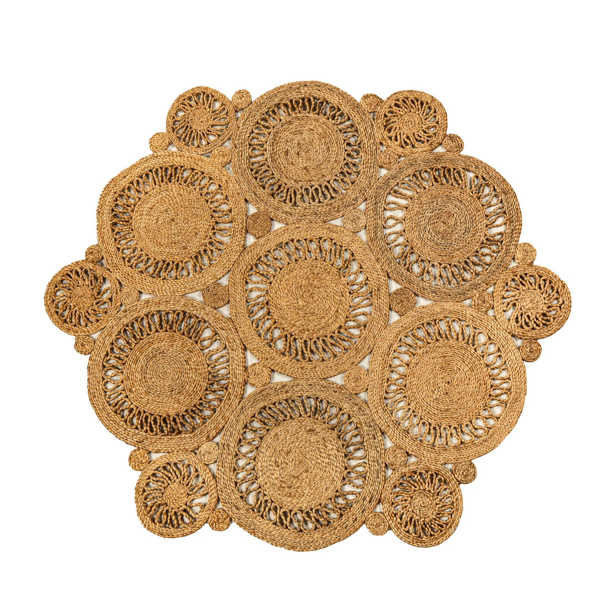 Handwoven Hexagonal Braided Jute Mat