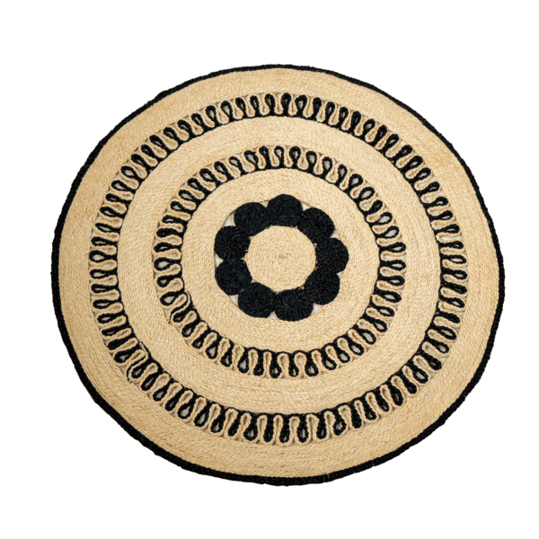 Handwoven Round Braided Monochrome Jute Mat (1)