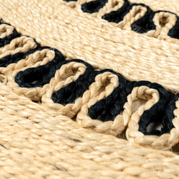 Handwoven Round Braided Monochrome Jute Mat (2)