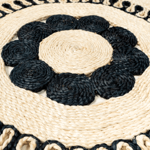 Handwoven Round Braided Monochrome Jute Mat (4)