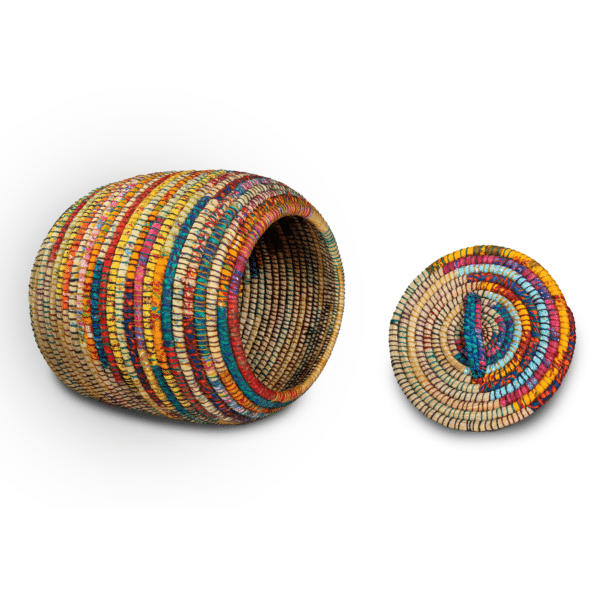 Multicolor Round-Bottom Kans Grass Storage Basket (4)