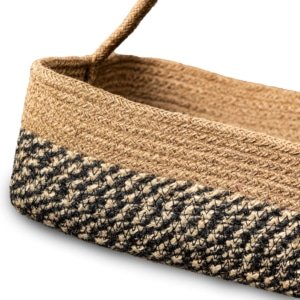 Double Patterned Jute Basket with Central Extended Handle - ICJMB57 (3)