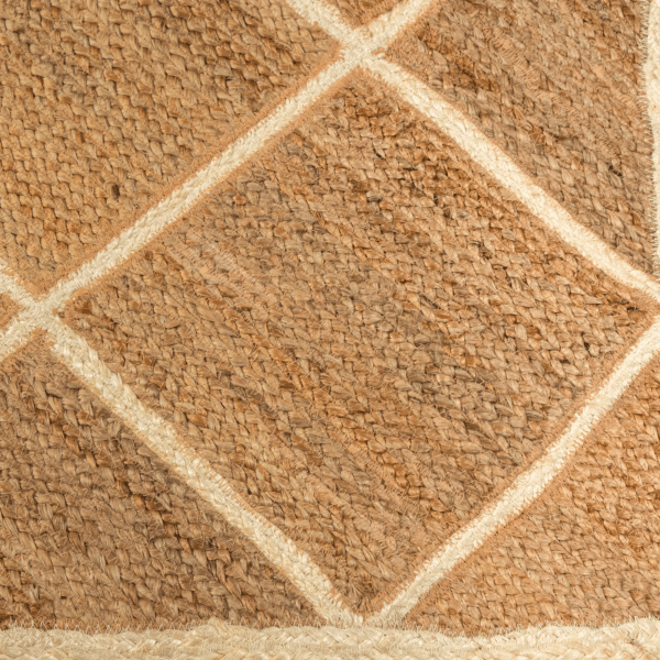 Handwoven Rectangular Jute Carpet with Sleek Chequered Pattern (ICJMR3) (4)