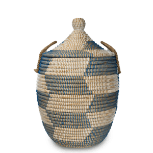 Kans Grass Patterened Round-Bottomed Basket with Lid - ICKGHB6 (1)