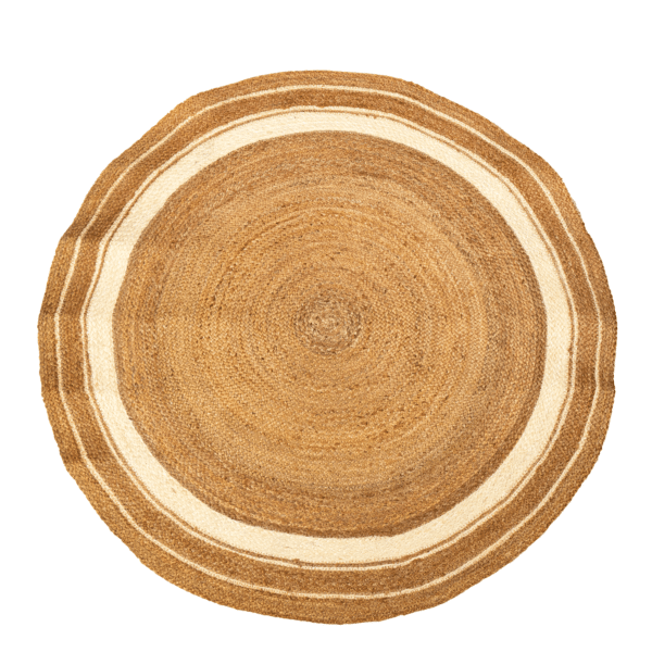 Round Braided Dichromic Boho Jute Mat ICJMR09 (1)