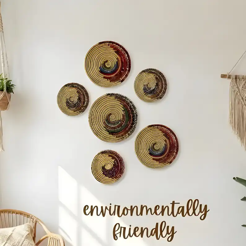 Boho Multicolor Jute Wall Mats boho kansgrass wall mats set of 5