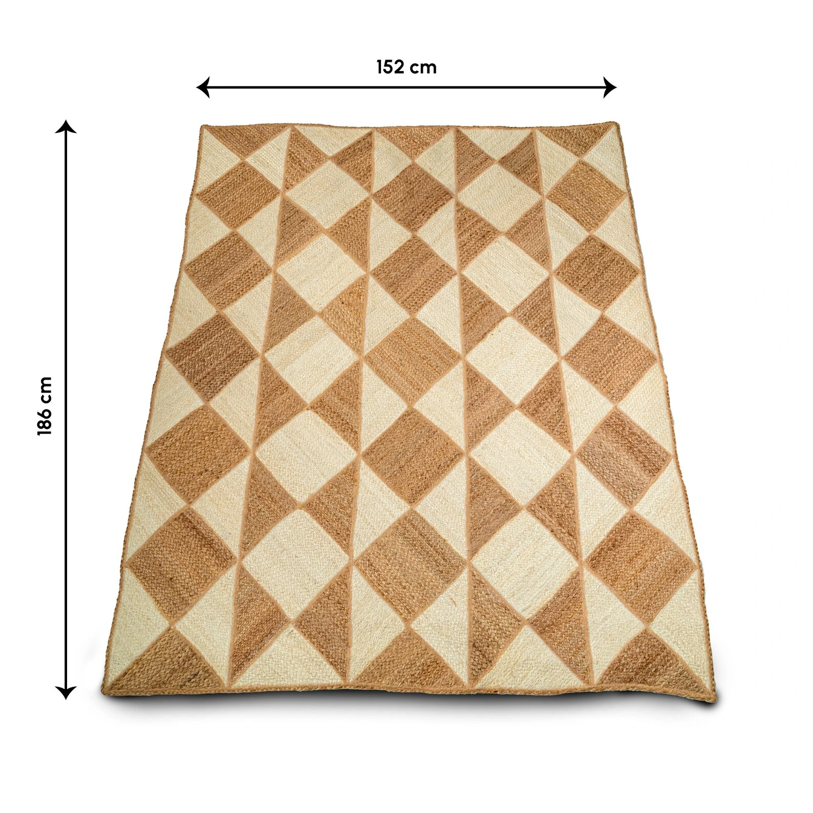 P12.3-Hand-Woven Two-Tone Geometric Jute Carpet