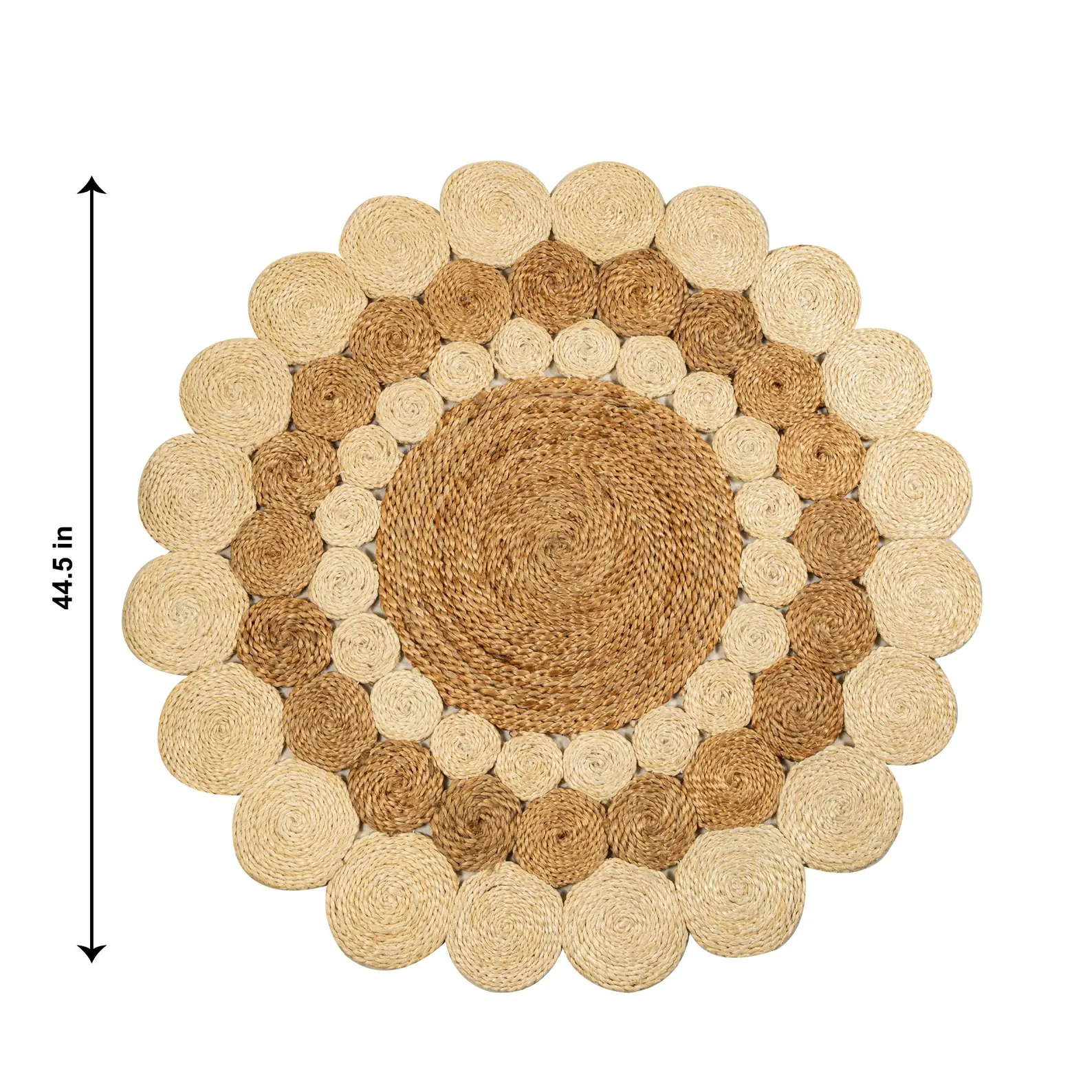 P18.3-Two-Tone Round Braided Boho Mat