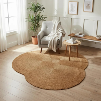 Handwoven Flower Shape Jute Doormat