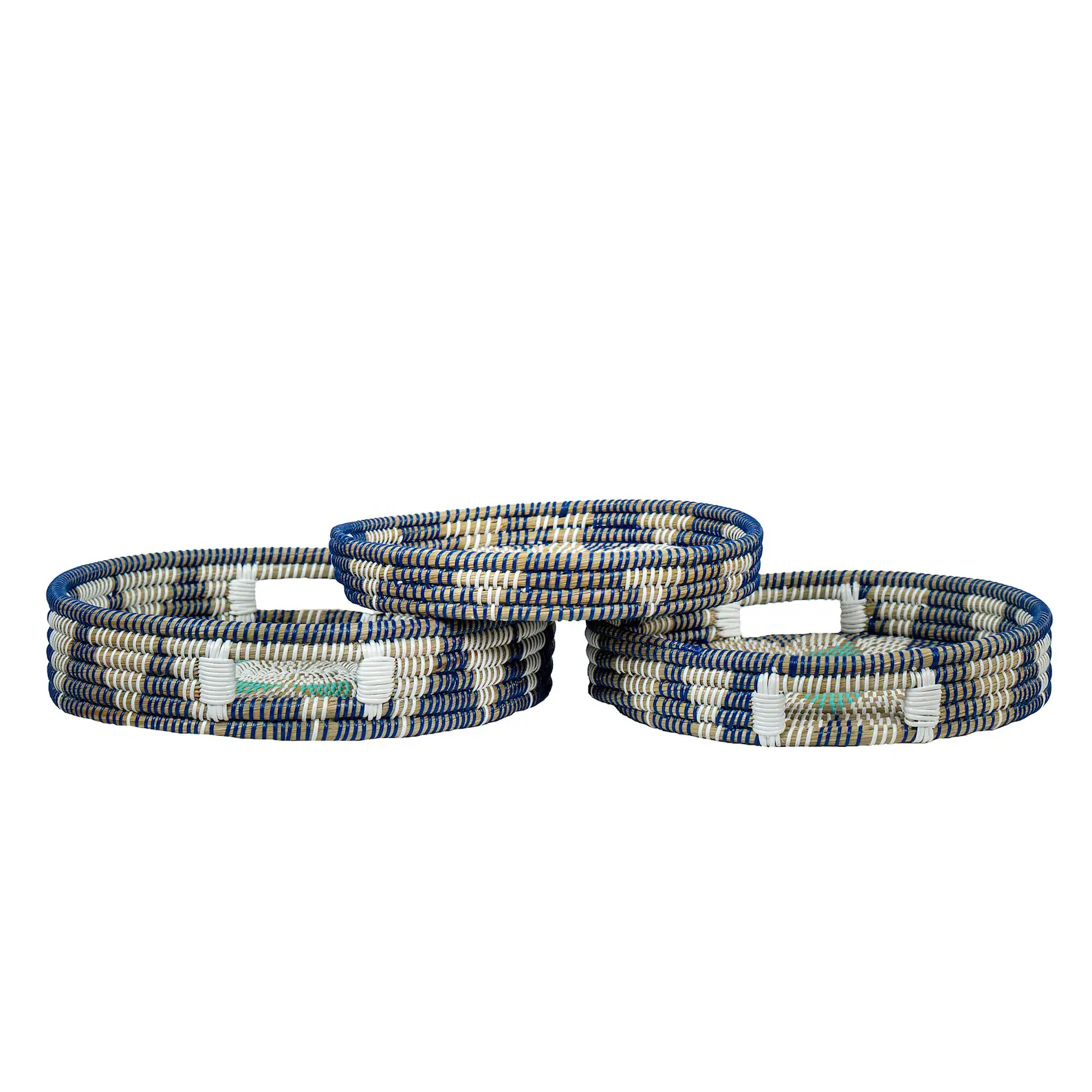 P24.6-Handwoven Jute Style Kansgrass Basket Tray Set of 3