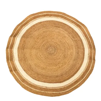Round Braided Dichromic Boho Jute Mat