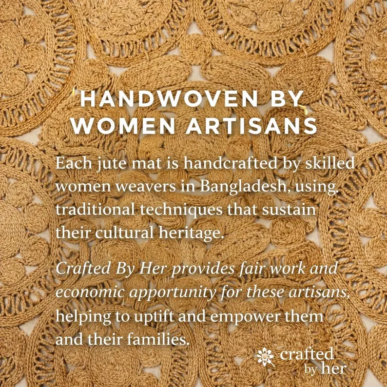 P6.3-Handwoven Hexagonal Braided Jute Mat