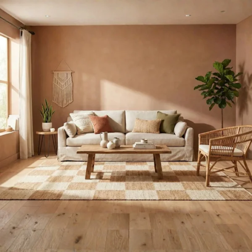 checkered jute rug style guide