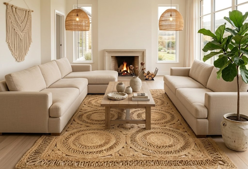 boho living room with jute ideas Natural Indoors